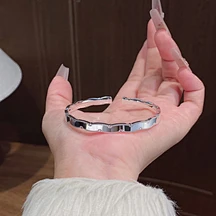 999.9 Sterling Silver Auspicious Open Bangle